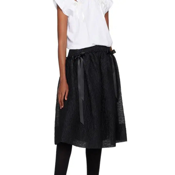 [BUNJANG] Simone Rocha White Shoulder Cutout Ribbon Detail T-Shirt / 시몬 로샤 화이트 숄더 바이트 티셔츠