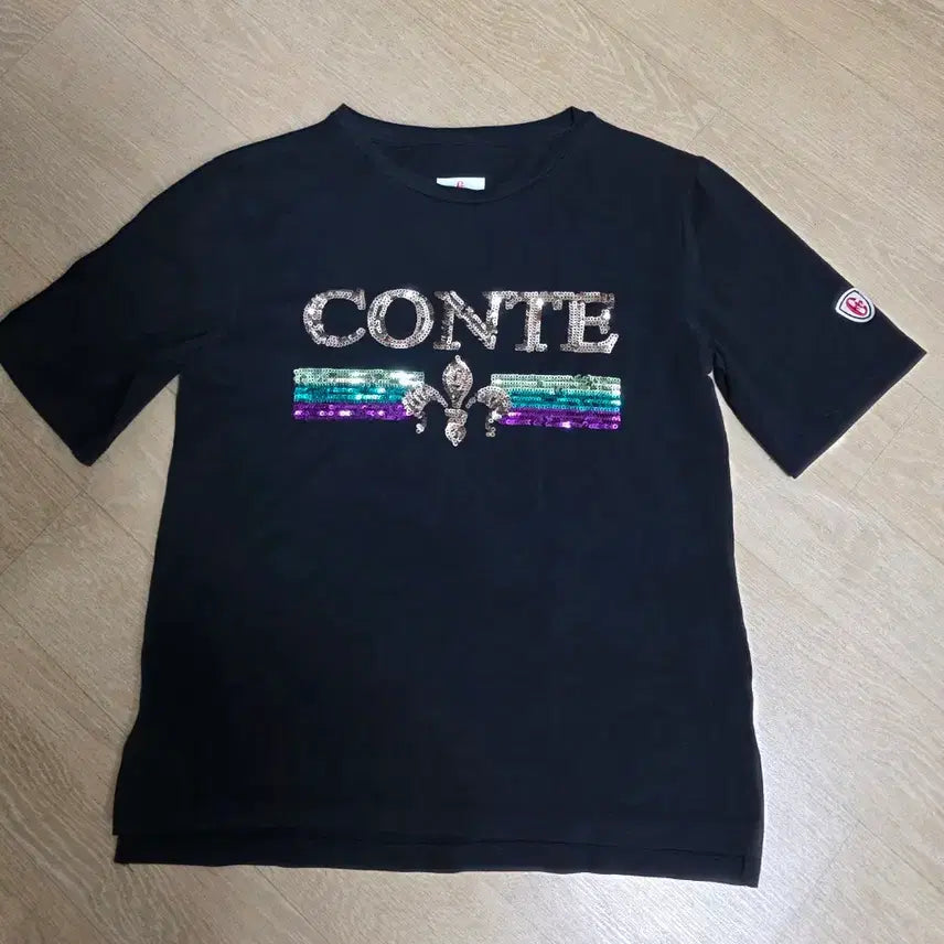 [BUNJANG] Conte of Florence Sequin Short Sleeve T-Shirt / 콘테 오브 플로렌스 스팽글 반팔티