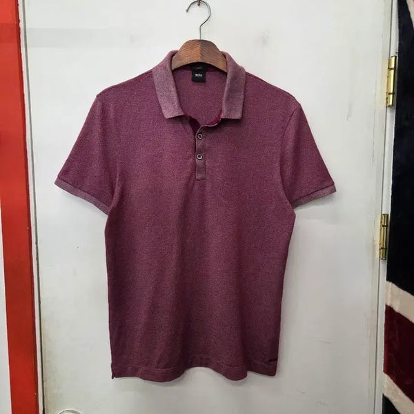 [BUNJANG] Hugo Boss Short Sleeve Polo Shirt Burgundy M / 휴고보스 Hugo Boss 반팔 카라티(M)