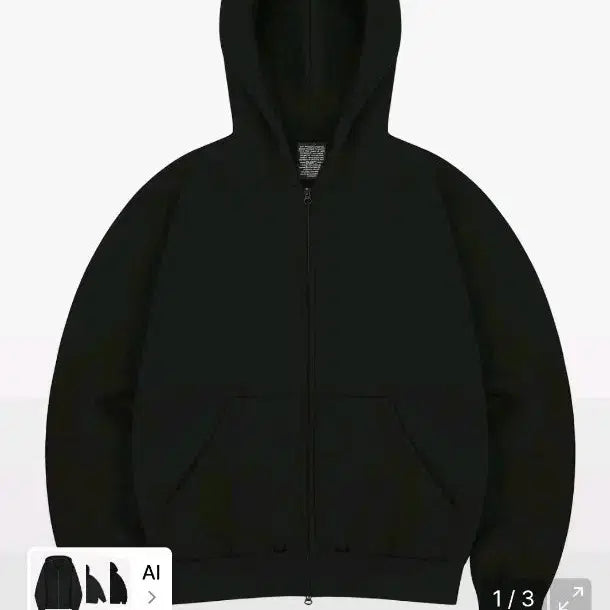 [BUNJANG] Thet Daily Hooded Zip-Up Black / 더트 데일리 후드 집업 블랙