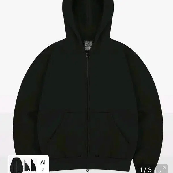 [BUNJANG] Thet Daily Hooded Zip-Up Black / 더트 데일리 후드 집업 블랙