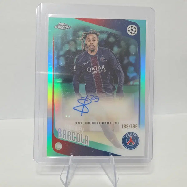 [BUNJANG] Bradley Barcola PSG Limited Edition 199 Autograph Topps Chrome Card / [199한정오토] 브래들리 바르콜라 PSG 오토 한정 카드 탑스 크롬