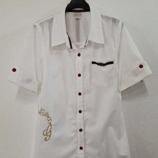 [BUNJANG] White Blouse with Gold Embroidery / 블라우스 화이트 금장 자수
