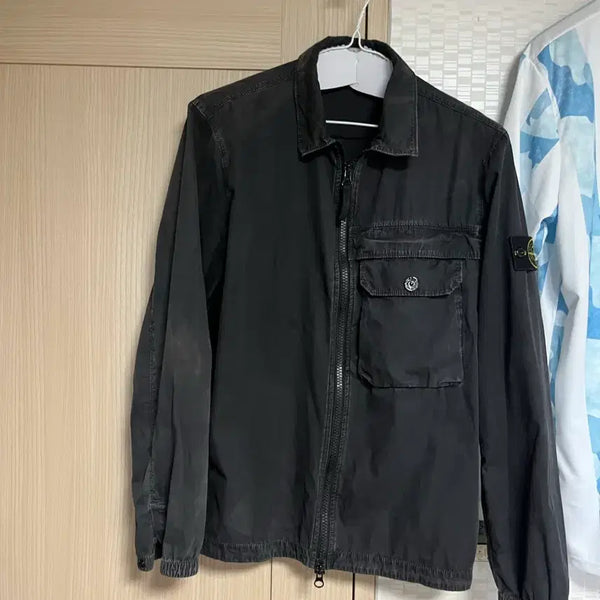 [BUNJANG] Stone Island 20FW Old Effect Badge Zip-Up Shirt Jacket / [L]20FW 스톤아일랜드 올드이펙트 와펜 집업 셔츠형 자켓