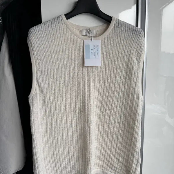[BUNJANG] Time Homme Sleeveless Knit Top Ivory Size 105 / 타임옴므 민소매 니트 탑 105사이즈 아이보리