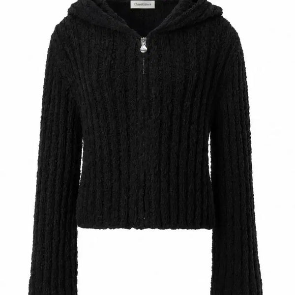 [BUNJANG] 3 TIMES Candle Knit Cardigan Black / 쓰리타임즈 캔들니트 가디건 블랙