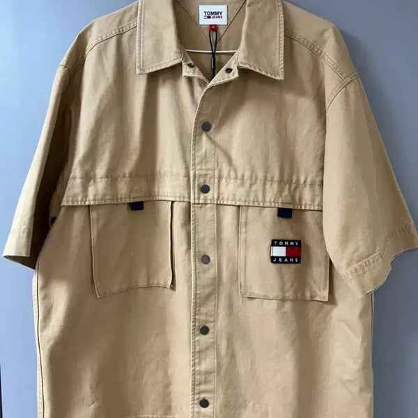 [BUNJANG] Tommy Hilfiger Jeans Cotton Short Sleeve Overshirt / 타미힐피거 진스 반팔 오버워크셔츠