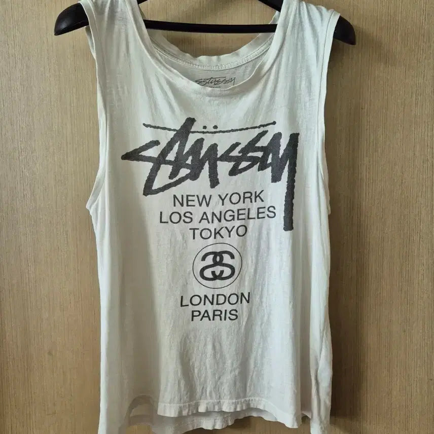 [BUNJANG] Stussy World Tour Sleeveless T-Shirt - Size S / [S] 스투시 월드투어 민소매 티셔츠