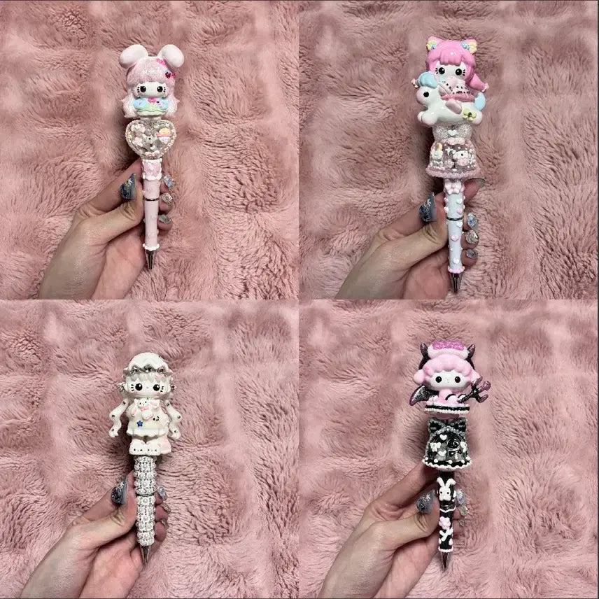 [BUNJANG] Handmade Hello Kitty My Sweet Piano Figure Beaded Pen / 수제 키티 마이스윗피아노 피규어 수제 볼펜 볼펜꾸미기 비즈 볼펜 핸드메이드 볼펜 볼꾸