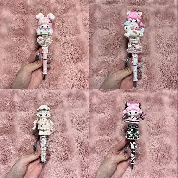 [BUNJANG] Handmade Hello Kitty My Sweet Piano Figure Beaded Pen / 수제 키티 마이스윗피아노 피규어 수제 볼펜 볼펜꾸미기 비즈 볼펜 핸드메이드 볼펜 볼꾸