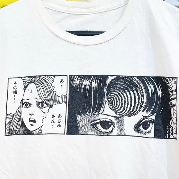[BUNJANG] Junji Ito Spiral Azami Printing Short Sleeve T-Shirt (XL) / 이토준지 소용돌이 아자미 프린팅 반팔티셔츠(XL)