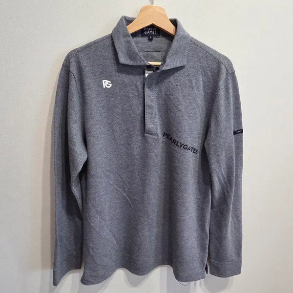 [BUNJANG] Pearly Gates Long-Sleeve Polo Shirt Grey Size 100 / PEARLY GATES 골프웨어 긴팔 카라티 그레이 100