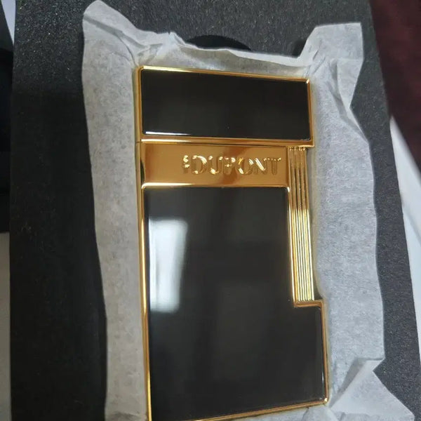 [BUNJANG] S.T. Dupont Slimmy New Turbo Lighter CA28222 Black Lacquer Gold Trim Dual Flame Turbo / [새상품] 듀퐁라이터 슬리미 신형 터보 ca28222 블랙 래커 금장 쌍불 터보 듀퐁 라이타