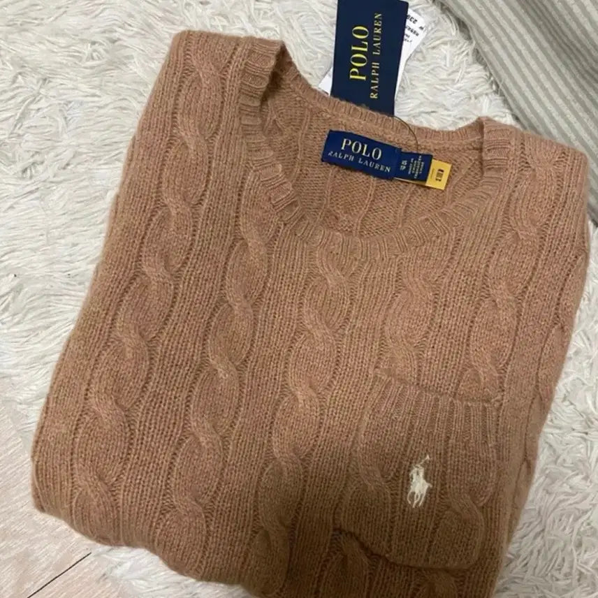 [BUNJANG] Polo Ralph Lauren Cashmere Short Sleeve Knit - Camel / 폴로랄프로렌 캐시미어 반팔니트