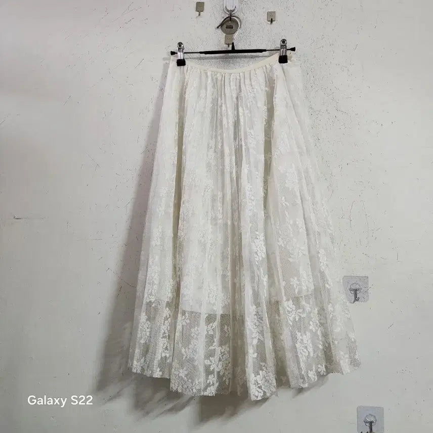 [BUNJANG] Lace Long Skirt White / 레이스 롱 스커트 화이트