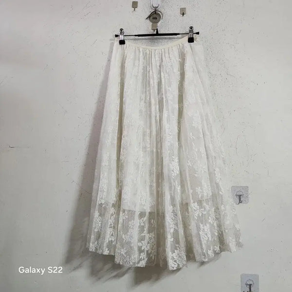 [BUNJANG] Lace Long Skirt White / 레이스 롱 스커트 화이트