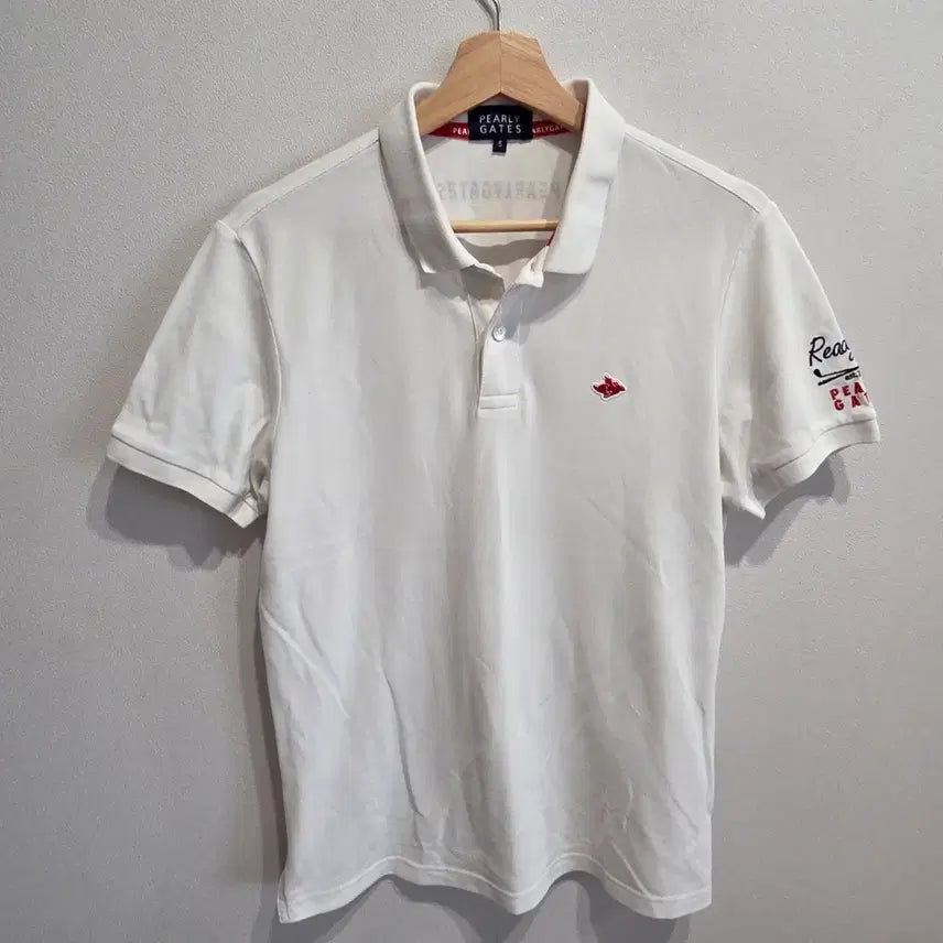 [BUNJANG] Pearly Gates Short Sleeve Polo Shirt White Size 100 / 파리게이츠 반팔 카라티 화이트 100