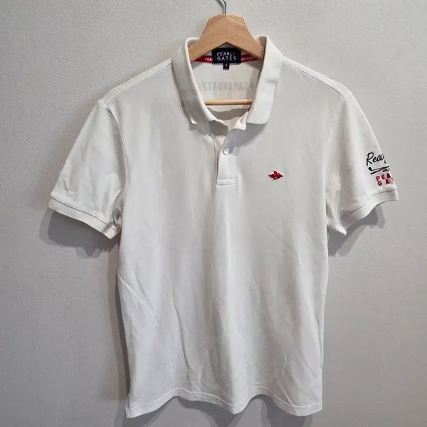 [BUNJANG] Pearly Gates Short Sleeve Polo Shirt White Size 100 / 파리게이츠 반팔 카라티 화이트 100