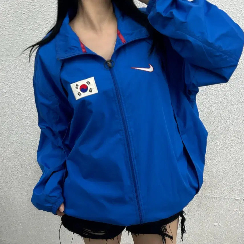 [BUNJANG] Nike Korea National Team Blue Windbreaker Jacket L / 나이키 국대 korea 블루 바람막이 L