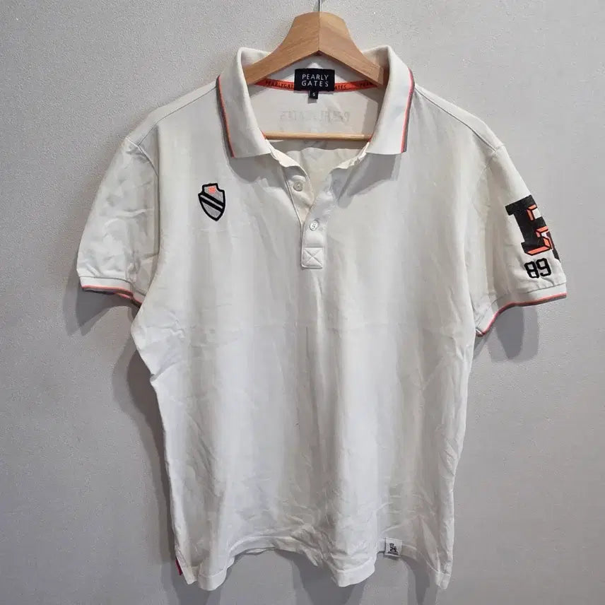 [BUNJANG] PEARLY GATES Short Sleeve Polo T-Shirt White Size 100 / 파리게이츠 반팔 카라티 흰색 100