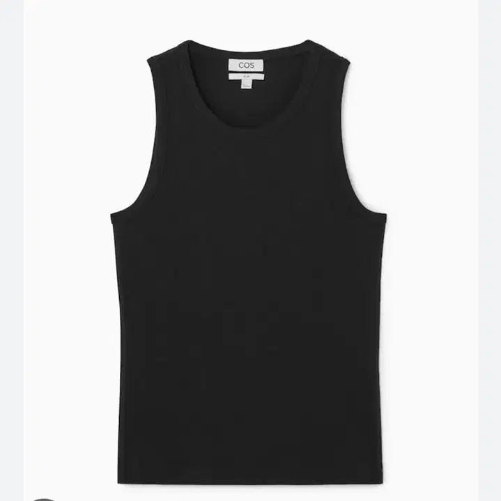 [BUNJANG] COS Slim Ribbed Cotton Sleeveless Top Black / COS 슬림 리브드 코튼 슬리브리스 탑 블랙