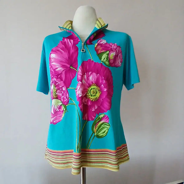 [BUNJANG] 26-7 Women's Half-Zip Pullover Polyester Shirt / 26-7  반목 집업 화사한 폴리셔츠 새거  6677