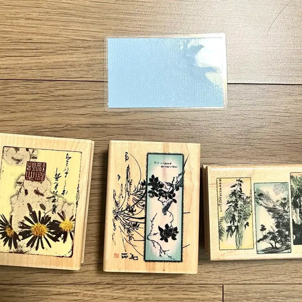 [BUNJANG] Oriental Style Wood Stamp Set (3 pcs) / 동양풍  우드스템프