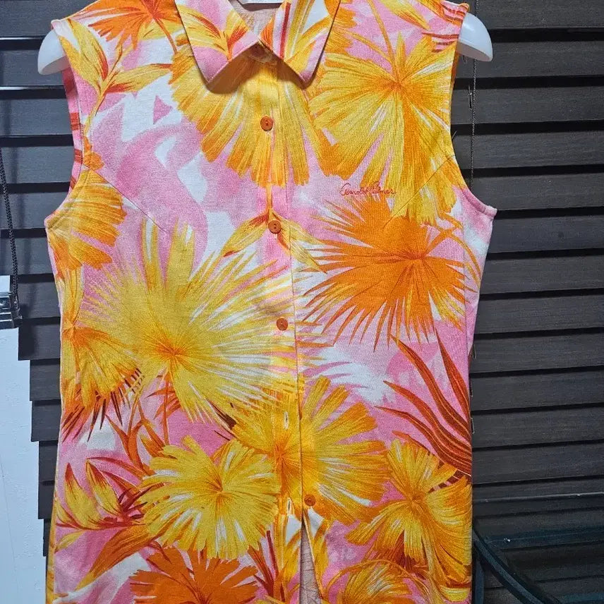 [BUNJANG] Arnold Palmer Flower Sleeveless Shirt Blouse / 아놀드파머 플라워 민소매 셔츠블