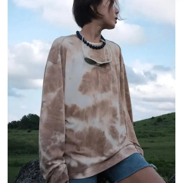 [BUNJANG] EOU Tie-Dye Long Sleeve Brown Size 3 / EOU(이오유) 타이다이 롱슬리브 브라운 3