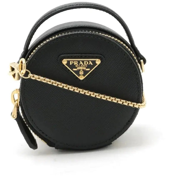 [BUNJANG] Prada Saffiano Leather Mini Round Coin Purse Black / 프라다 사피아노 미니 라운드 코인 퍼스 (Mini Contenitori)