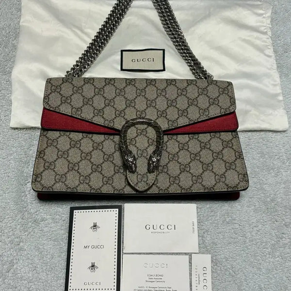 [BUNJANG] Gucci Dionysus Shoulder Bag Canvas Red / (정품)구찌 디오니서스 숄더백 캔버스 레드