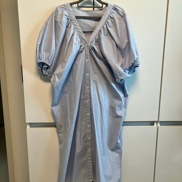 [BUNJANG] Shirring Long Dress / 셔링 이쁜 롱 원피스