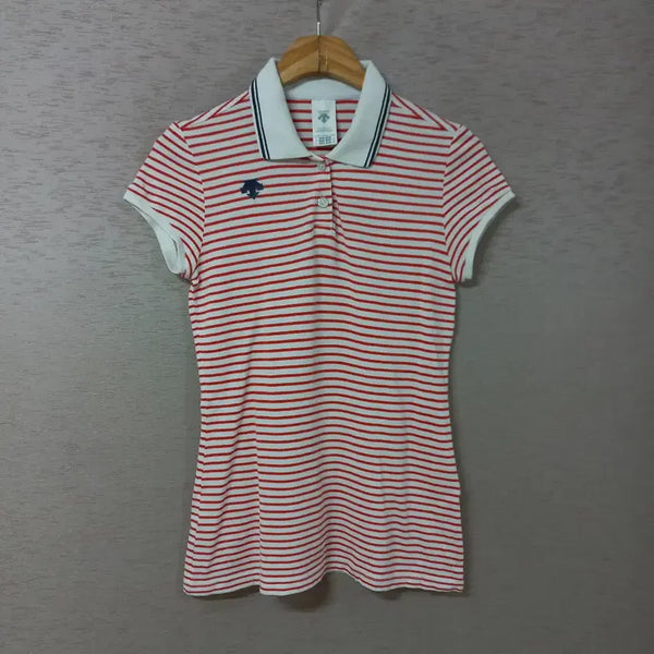 [BUNJANG] Descente Red Stripe T-Shirt Women's / B7-29/데상트 레드 스트라이프 티셔츠 여성