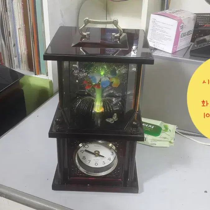 [BUNJANG] 1970s Japanese Rotating Plant Electric Clock / 회전하는 화초 시계/전기 작동