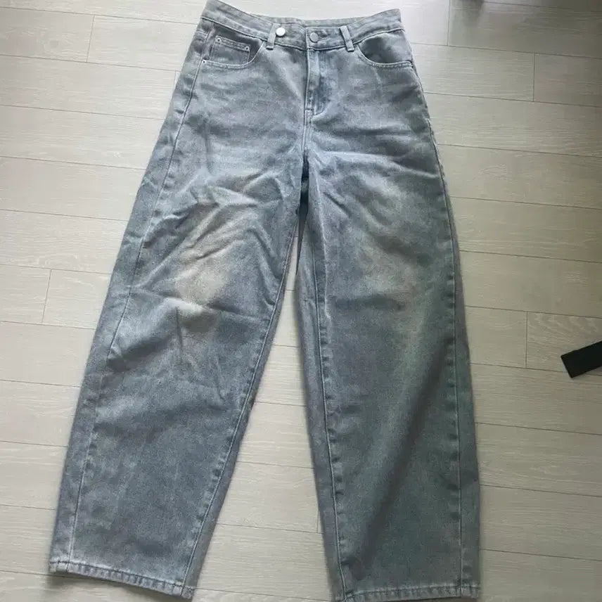 [BUNJANG] Light Wash Wide Leg Jeans / 청바지 와이드 팬츠 연청