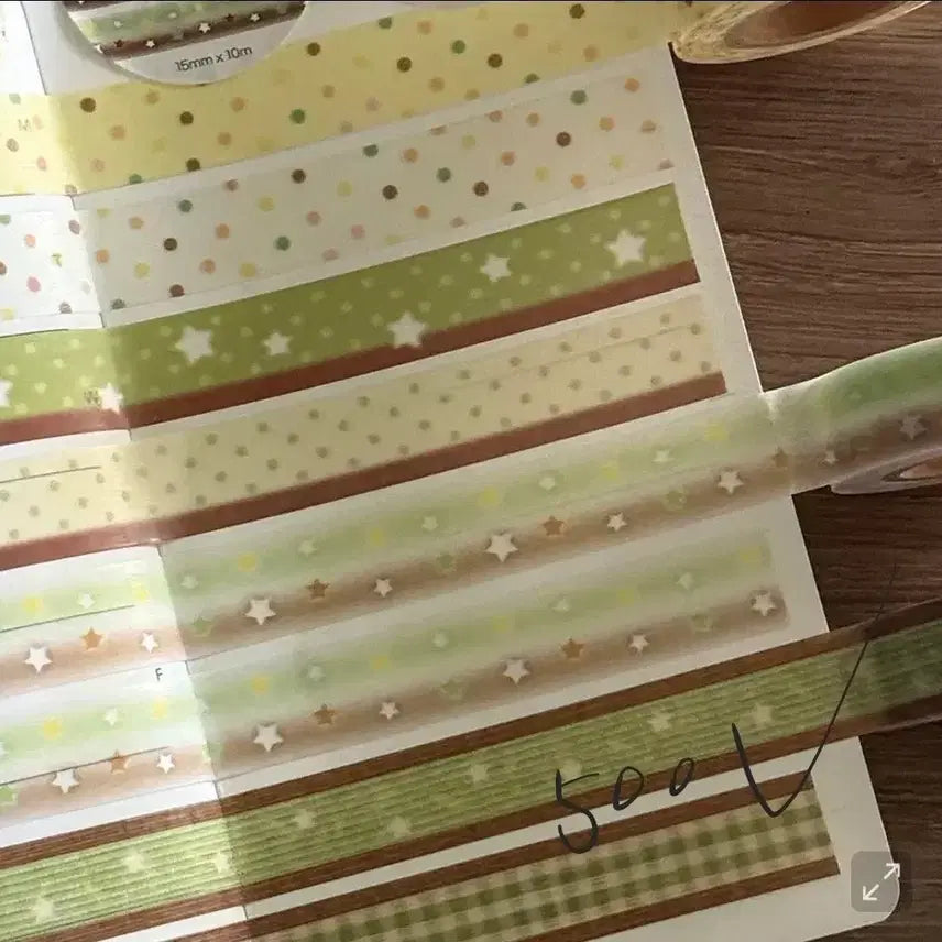 [BUNJANG] Green Tea Chocolate Washi Tape Set (50cm/1m) / 핑루 녹차초코 마테띵 원가띵
