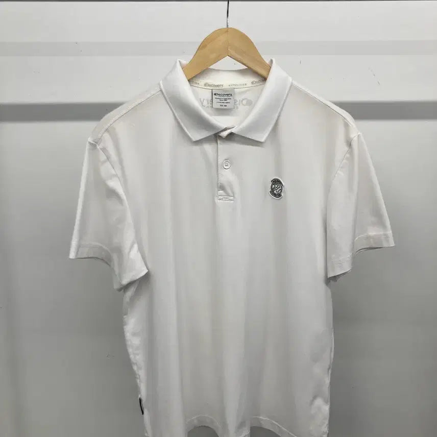 [BUNJANG] Discovery Patch Logo Short Sleeve Polo T-Shirt / 디스커버리 패치 로고 반팔 카라티 티셔츠 100