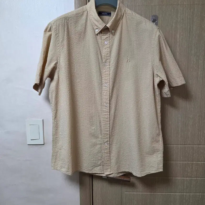 [BUNJANG] Hazzys Gijimi Fabric Shirt Beige Size 105 / 헤지스 지짐이 셔츠 105