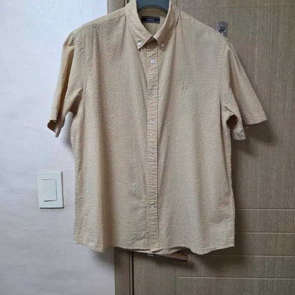[BUNJANG] Hazzys Gijimi Fabric Shirt Beige Size 105 / 헤지스 지짐이 셔츠 105