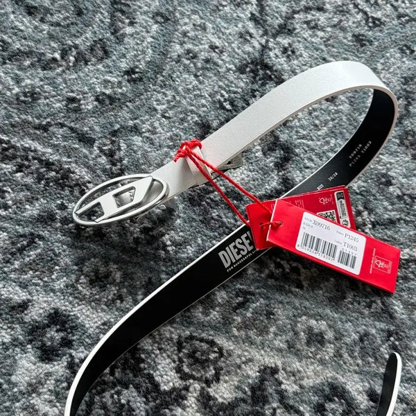 [BUNJANG] Diesel Leather Belt White / 새상픔) 디젤 레더 벨트 화이트