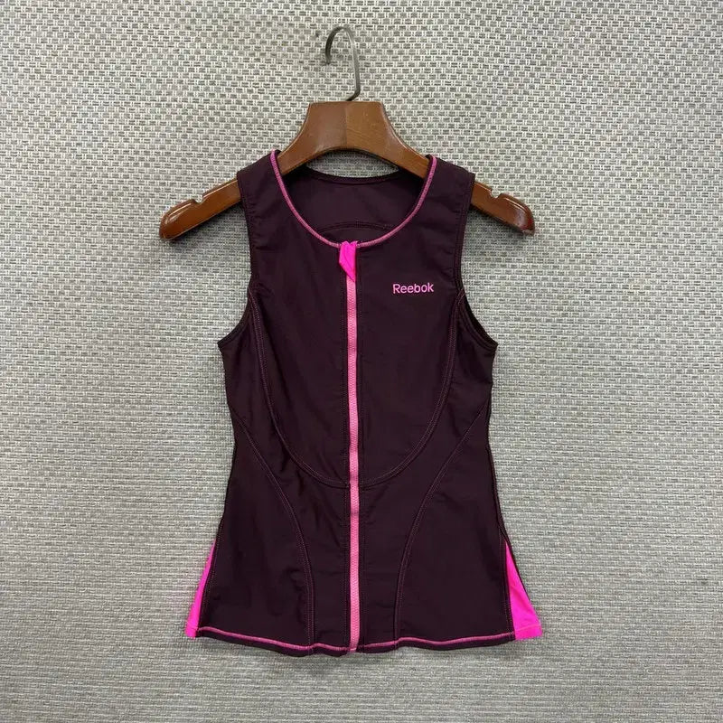 [BUNJANG] Reebok Sleeveless Zip-Up Rash Guard - Medium / 리복 래쉬가드 민소매 집업 M D03652