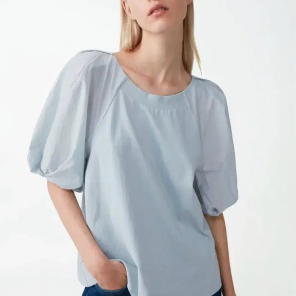 [BUNJANG] COS Puff Sleeve Blouse T-Shirt / 코스 반팔 퍼프 블라우스 티셔츠