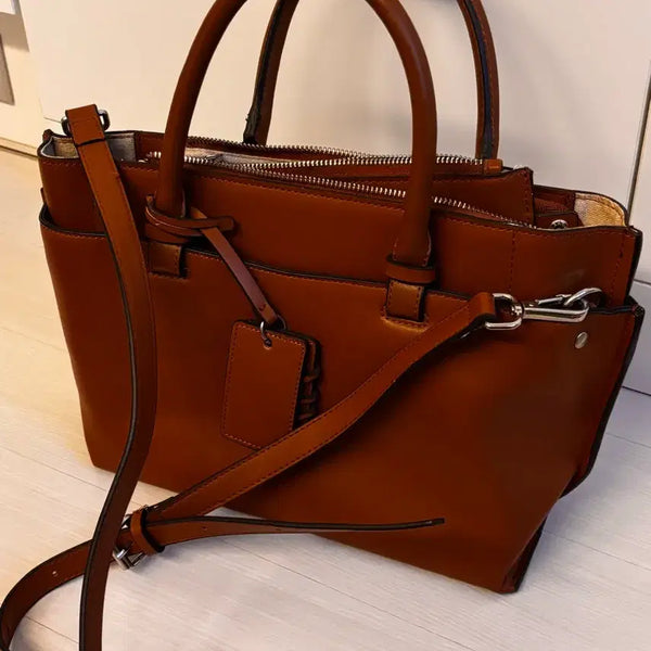 [BUNJANG] ZARA Brown Tote Bag Shoulder Bag / ZARA 브라운 토트백 숄더백