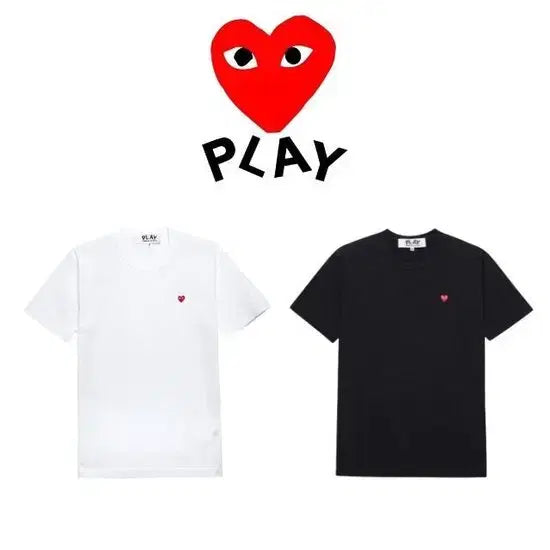 [BUNJANG] Comme des Garçons Play Cotton Short Sleeve T-Shirt with Small Heart Patch (Unisex) / 정품/ 새상품) 꼼데가르송  스몰 하트 패치 코튼 반팔 티셔츠 남녀공용