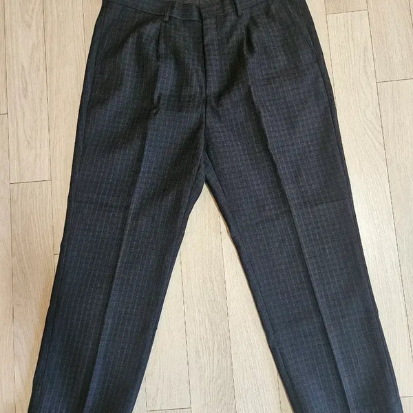 [BUNJANG] Crossville Men's Check Pinduck Dress Pants Slacks / 36 크로스빌 남성 체크 핀덕 바지 정장 바지 슬랙스 기지바지 (MP32)