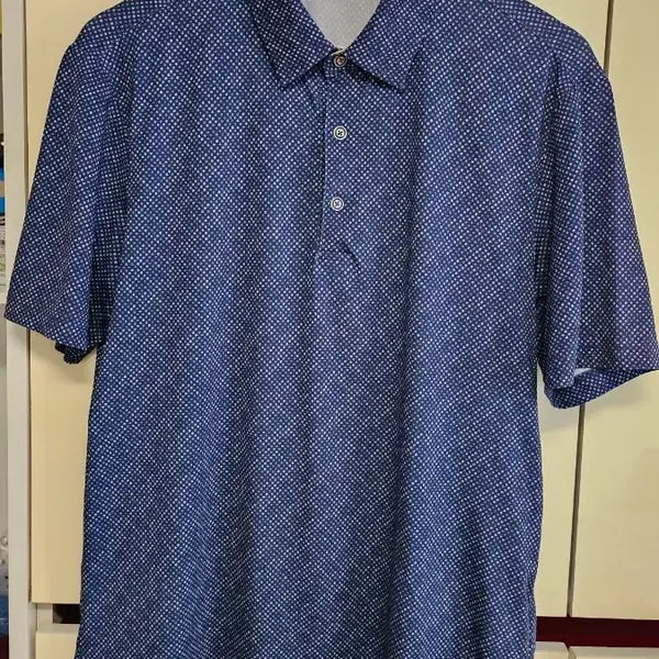 [BUNJANG] Phantom Golf Wear Navy Polka Dot Short Sleeve Polo Shirt Size 100 / 펜텀골프웨어 반팔 카라티 네이비 땡땡이 100