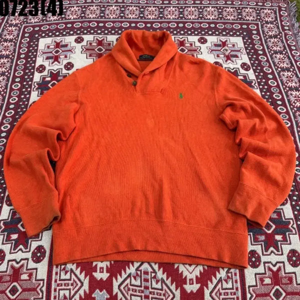 [BUNJANG] Polo Ralph Lauren Orange Sweatshirt / 폴로 랄프로렌 맨투맨 오렌지 0723