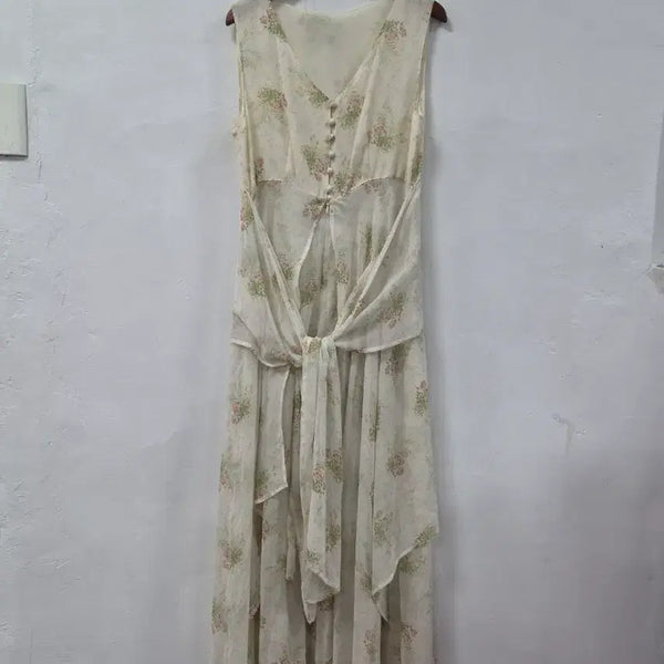 [BUNJANG] Floral Chiffon Long Dress / 꽃무늬 쉬폰 원피스 롱 드레스