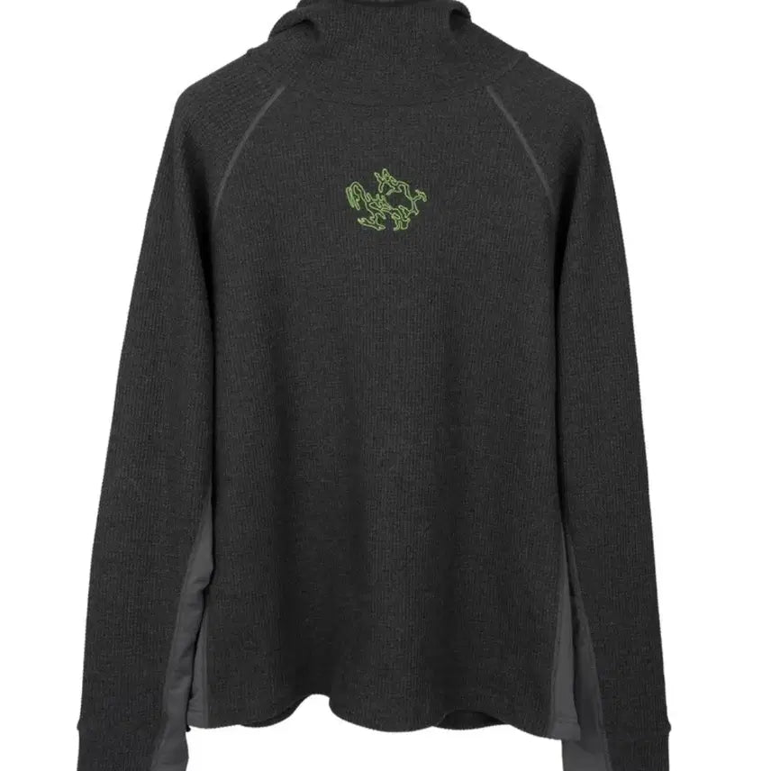 [BUNJANG] KOYU Waffle Scratch Lock Hoodie Charcoal 3 / 코유(KOYU) 와플 스크레치 락 후디 차콜 3