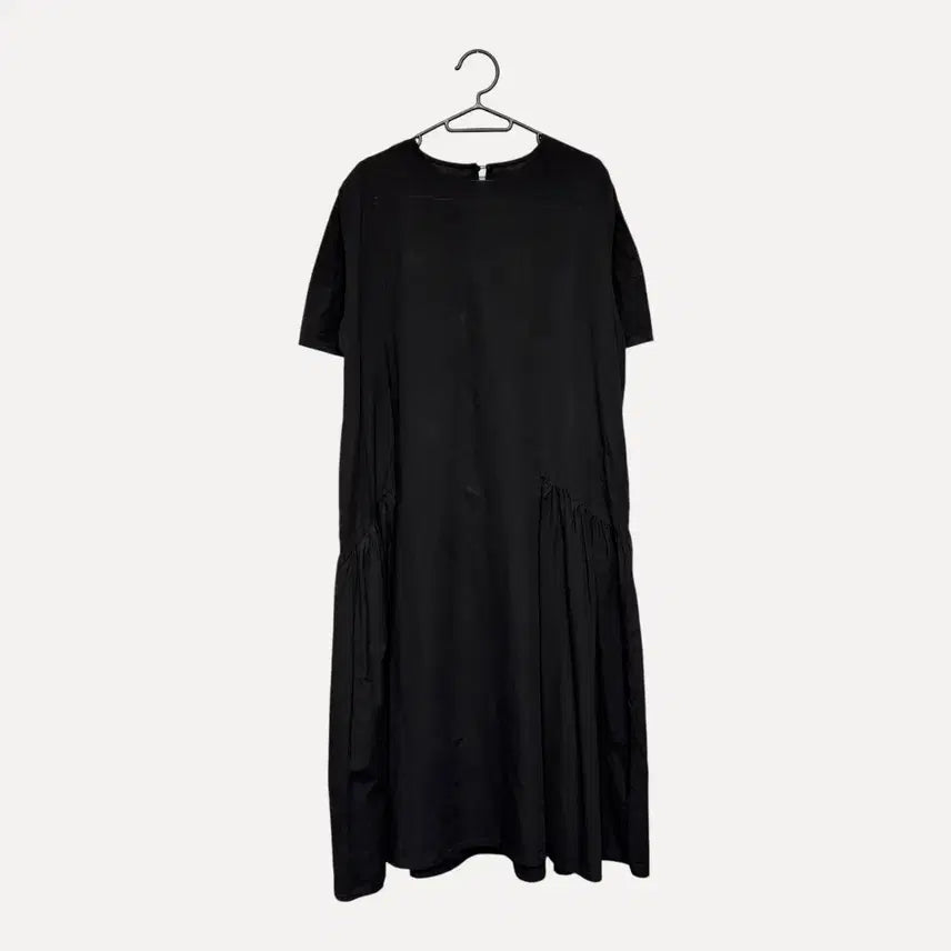 [BUNJANG] 1766 Black Cotton Big Size Short Sleeve Dress / 1766 블랙 면소재 빅사이즈 반팔원피스